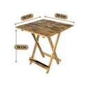 Mesa Plegable 70x70 Retráctil de Madera Estilo Safari