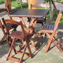 Conjunto Mesa Plegable 70x70 con 4 Sillas – Retráctil Imbuia