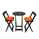 Conjunto Bistró Plegable con Banquetas Acolchonadas – Naranja