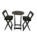 Conjunto Bistró Plegable con Banquetas Acolchonadas – Negro