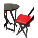 Conjunto Bistró Plegable con Banquetas Acolchonadas – Rojo