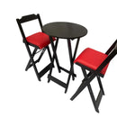 Conjunto Bistró Plegable con Banquetas Acolchonadas – Rojo