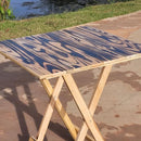Mesa Plegable 70x70 Retráctil de Madera Estilo Safari