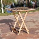 Mesa Plegable 70x70 Retráctil de Madera Estilo Safari